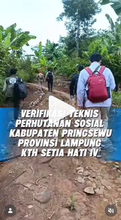 Verifikasi Teknis (Vertek) atas permohonan persetujuan pengelolaan Perhutanan Sosial di desa Rantau Tijang Kecamatan Pardasuka Kabupaten Pringsewu Provinsi Lampung