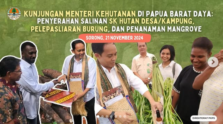 Kunjungan Menteri Kehutanan di Papua Barat Daya