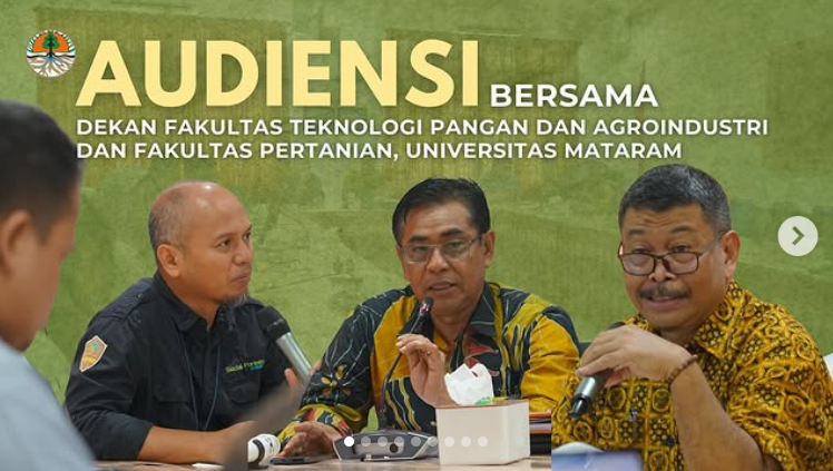 SSF Project telah melakukan audiensi dengan Dekan Fakultas Teknologi Pangan dan Agroindustri serta Fakultas Pertanian, Universitas Mataram.